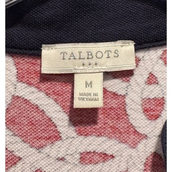 Talbots Size Medium Nautical Shift Dress Red White Blue Print Sleeveless Coastal - Picture 5 of 5
